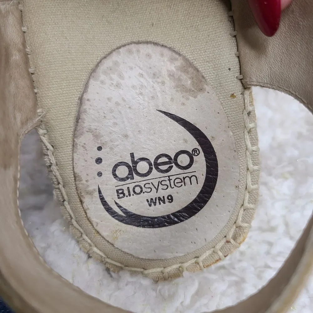 Abeo Bio System Delano Espadrille Wedge‎ Metalic Sandals Size 9